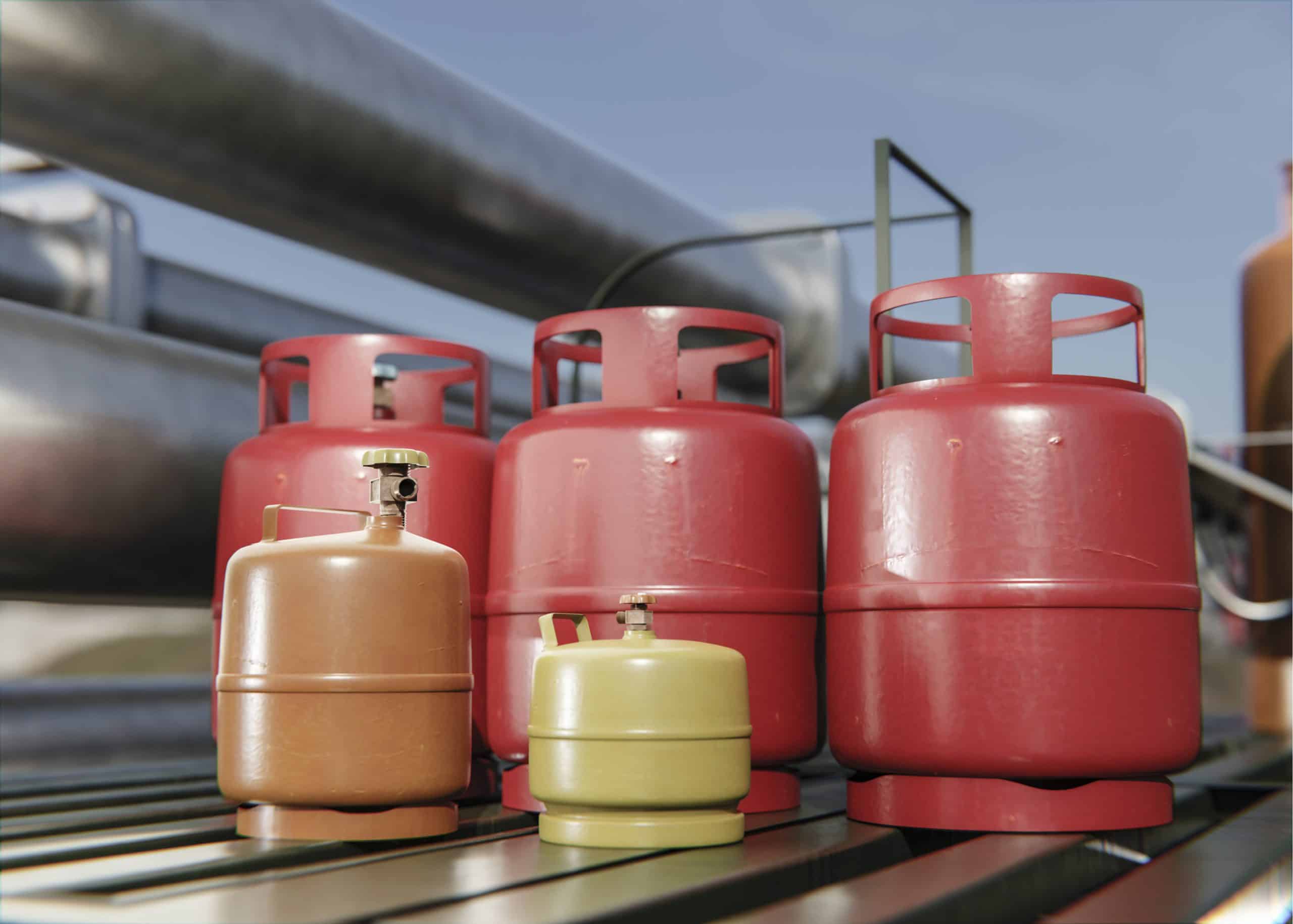 3d rendering gas cylinder scaled